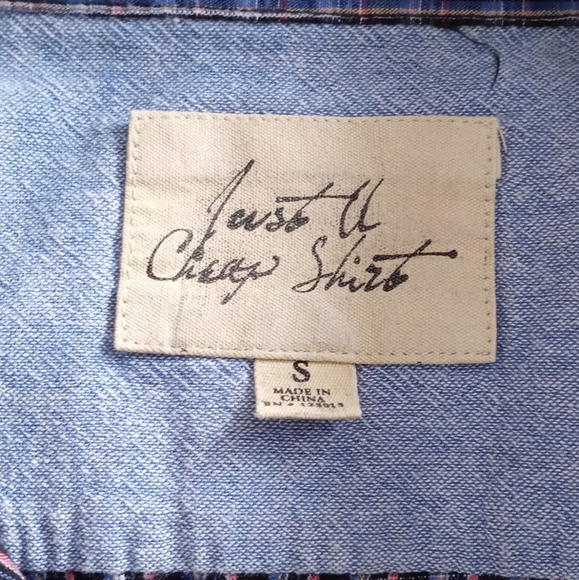 Just a Cheap Shirt Men's Plaid Long Sleeve Button- Down.  Size S. Red, Blue. - Picture 3 of 15